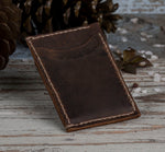 Antic Brown Leather Minimalist Wallet