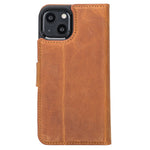 Camel Brown Leather Magnetic Case for iPhone 13 Mini (5.4")