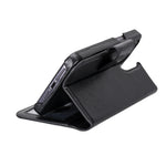 Black Leather Magnetic Wallet Case for iPhone 14 Pro MAX (6.7"), Prestige