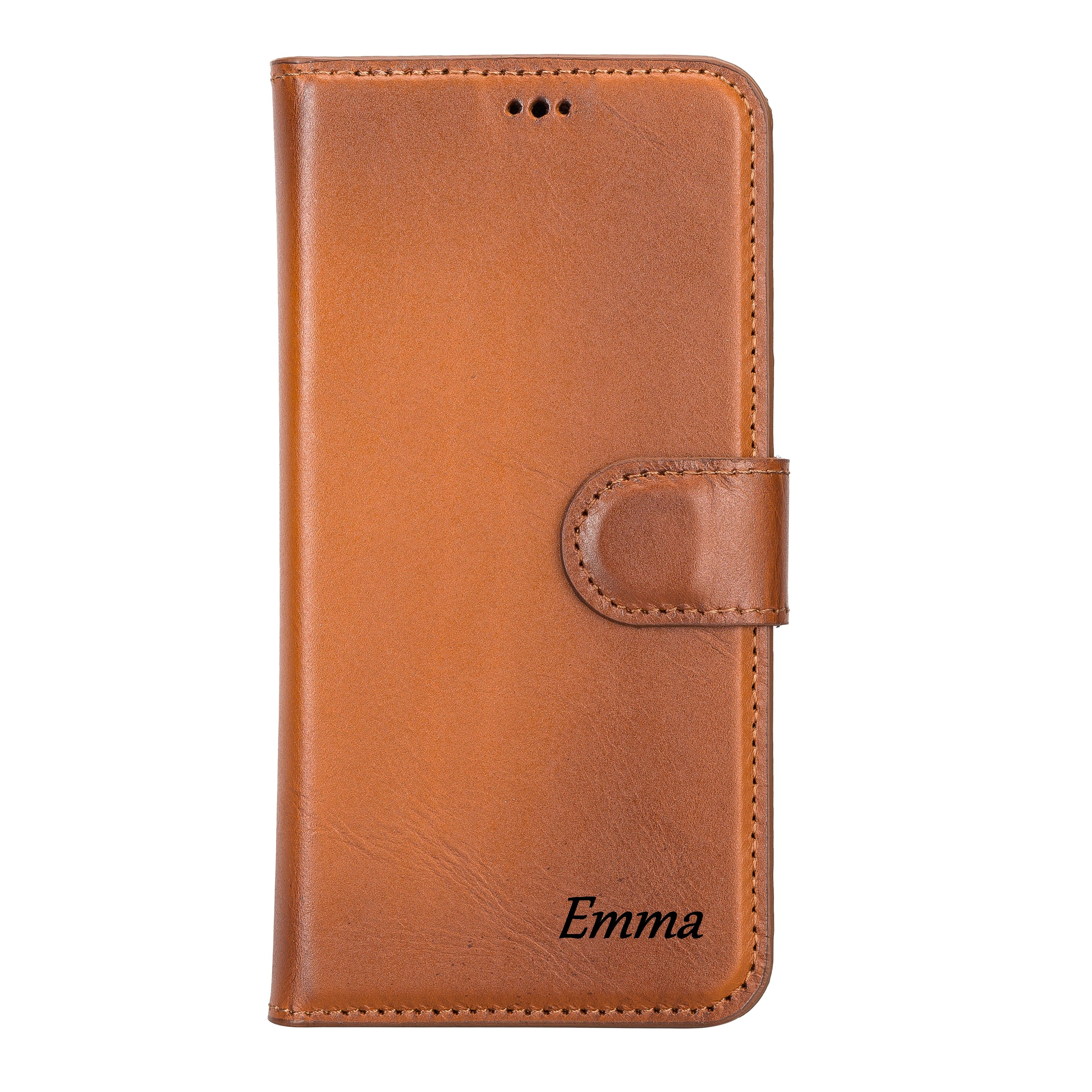 Burnished Tan Leather Magnetic Wallet Case for iPhone 14 PLUS (6.7")