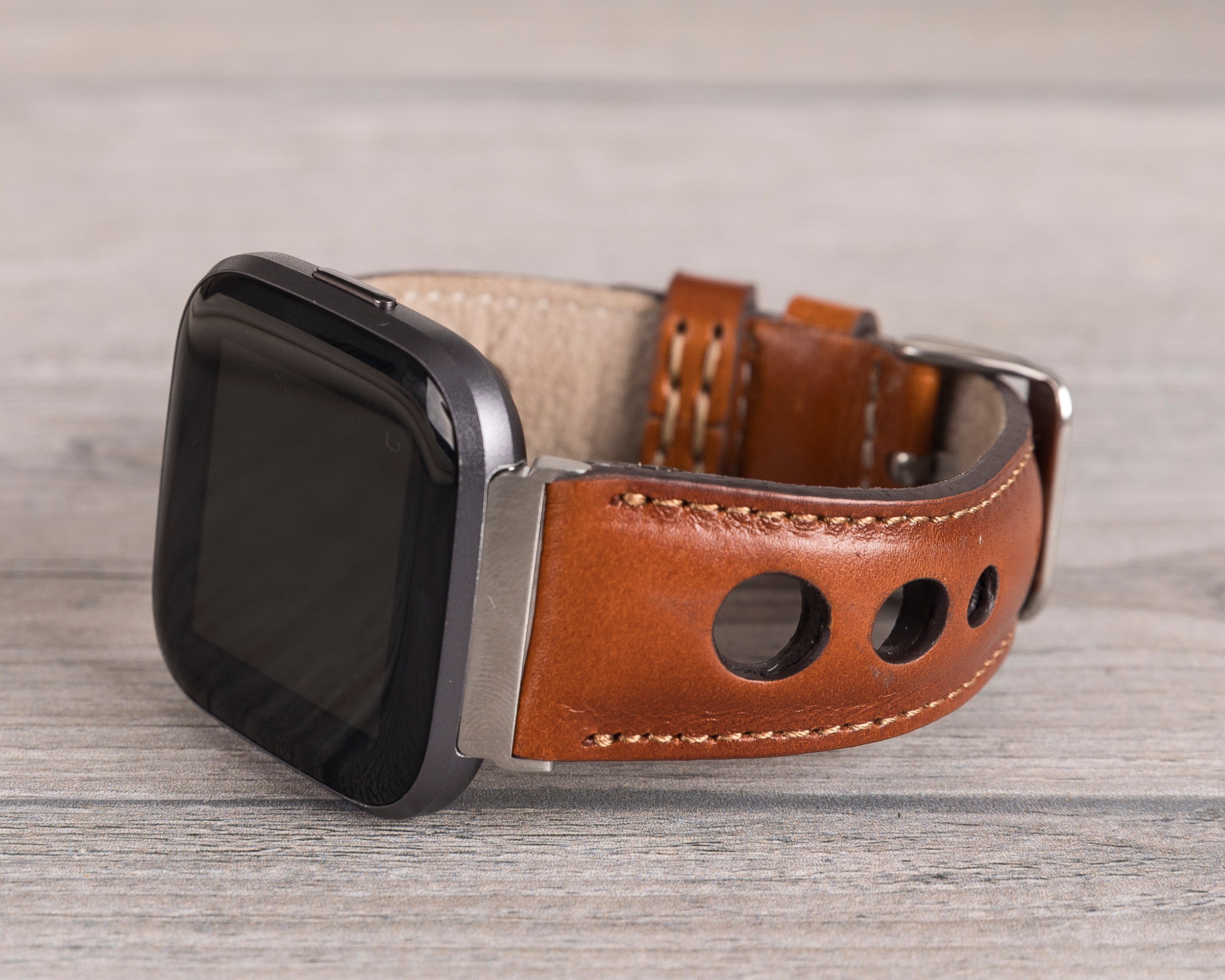 Burnished Tan Leather Rally Fitbit Watch Band