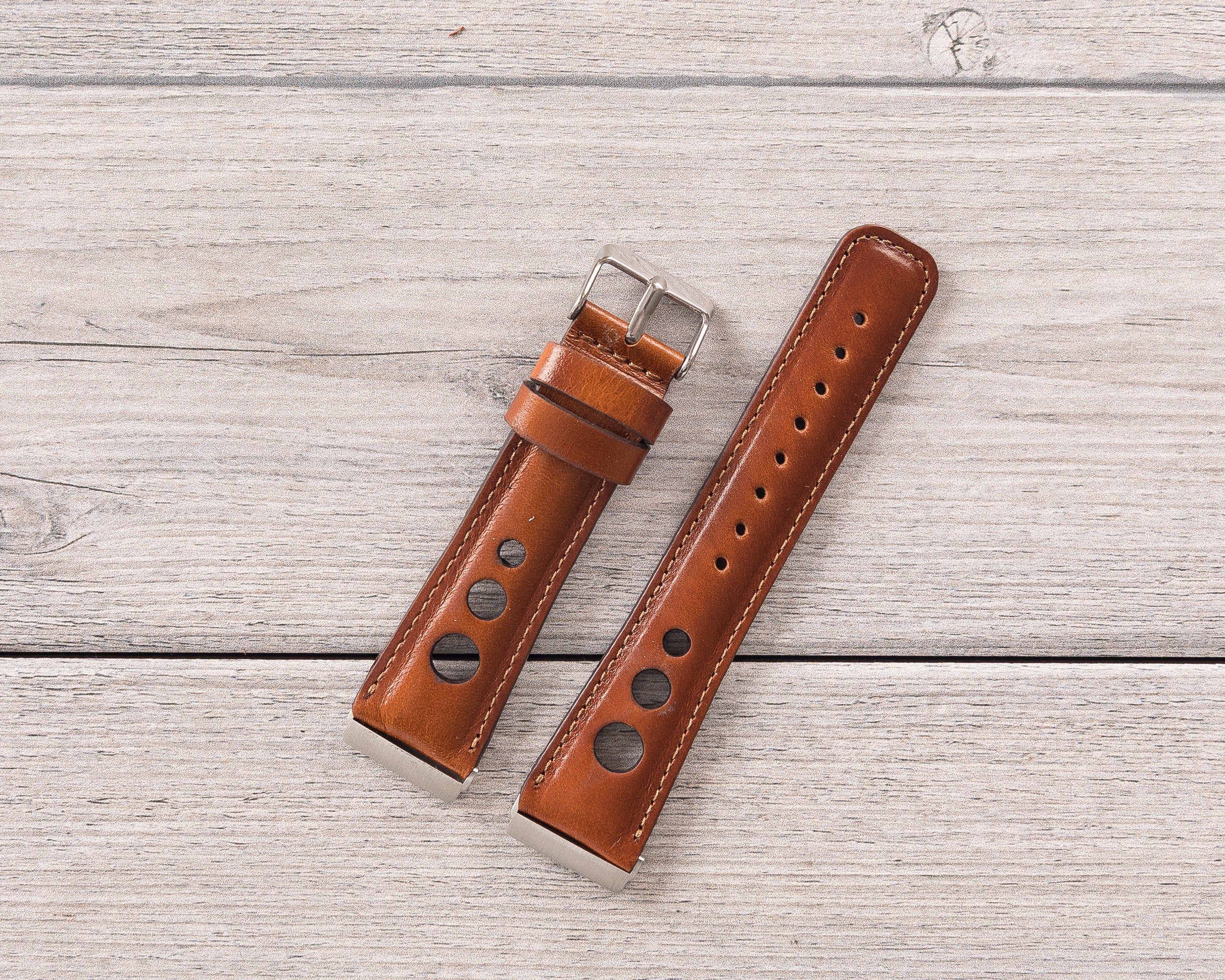 Burnished Tan Leather Rally Fitbit Watch Band