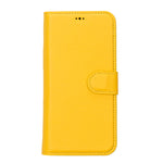 Yellow Leather Magnetic Wallet Case for iPhone 14 Pro MAX (6.7")