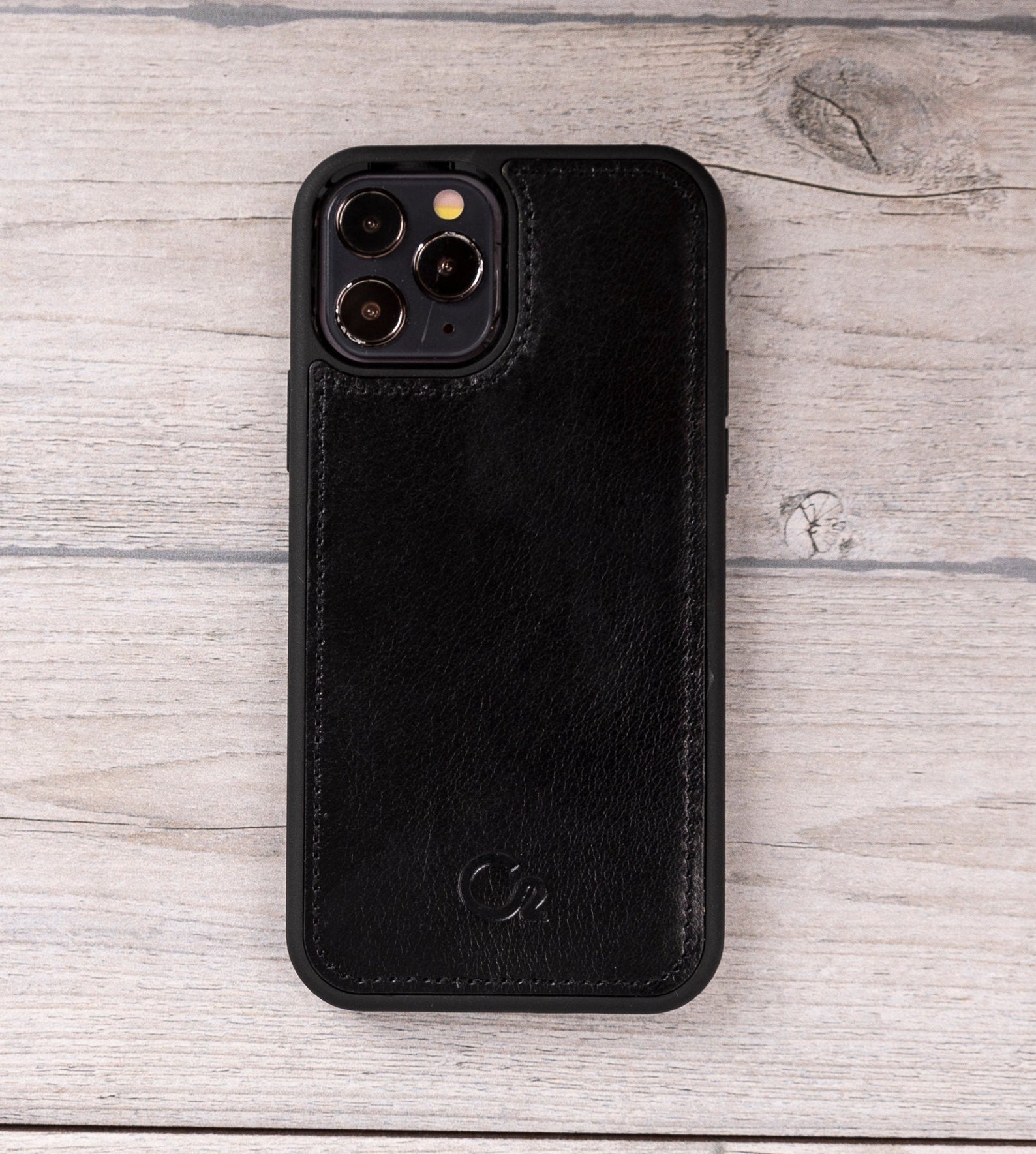 Black Leather Magnetic Wallet Case for iPhone 12 Models