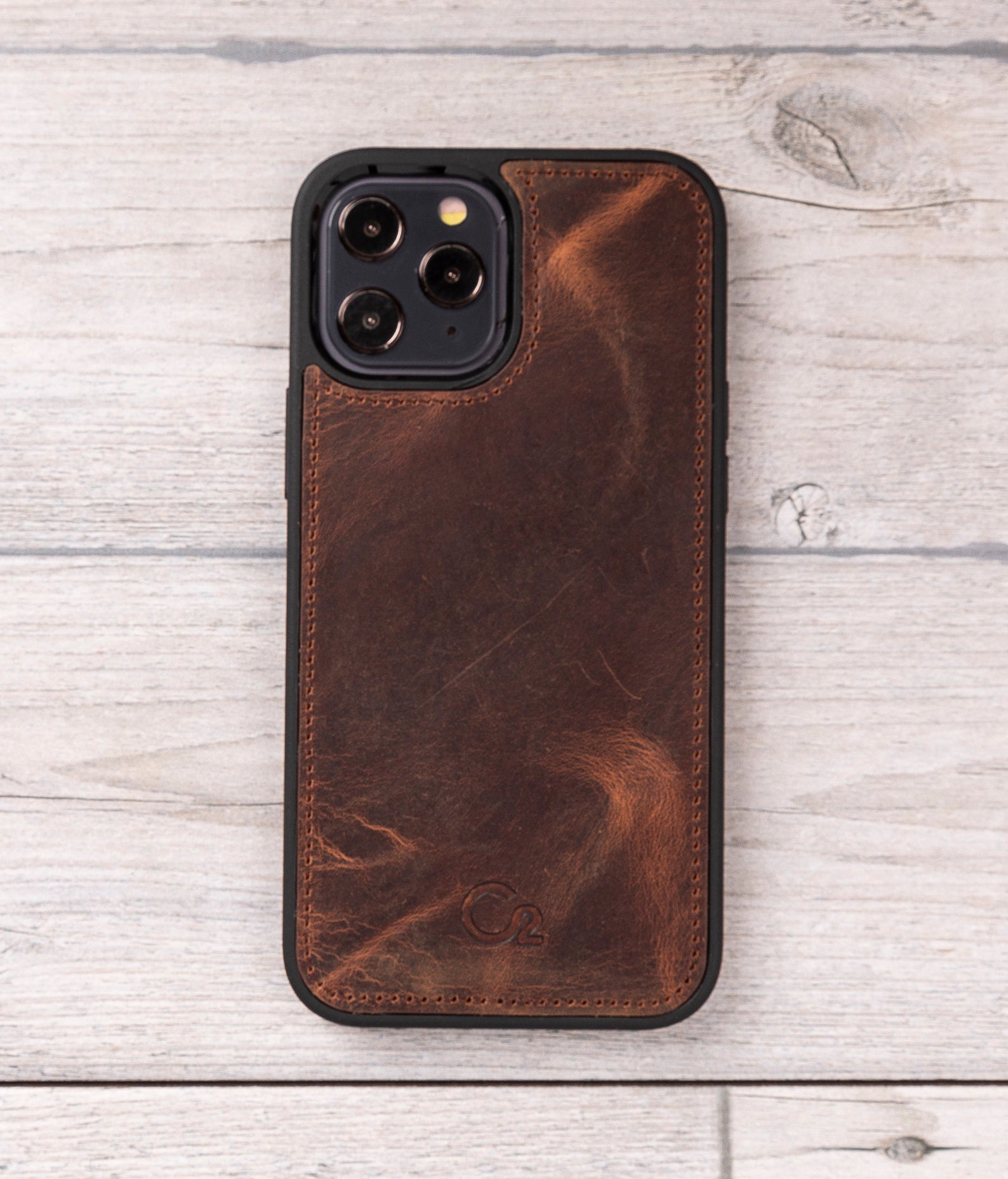 Antic Brown Leather Magnetic Case for iPhone 12 Models