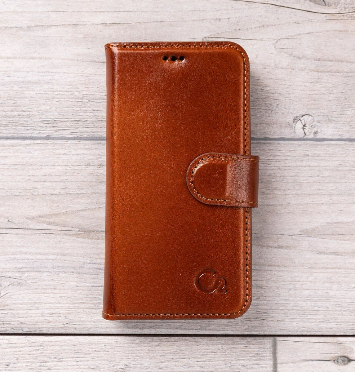 Burnished Tan Leather Magnetic Wallet Case for iPhone 12 Mini (5.4) –  O2Leather
