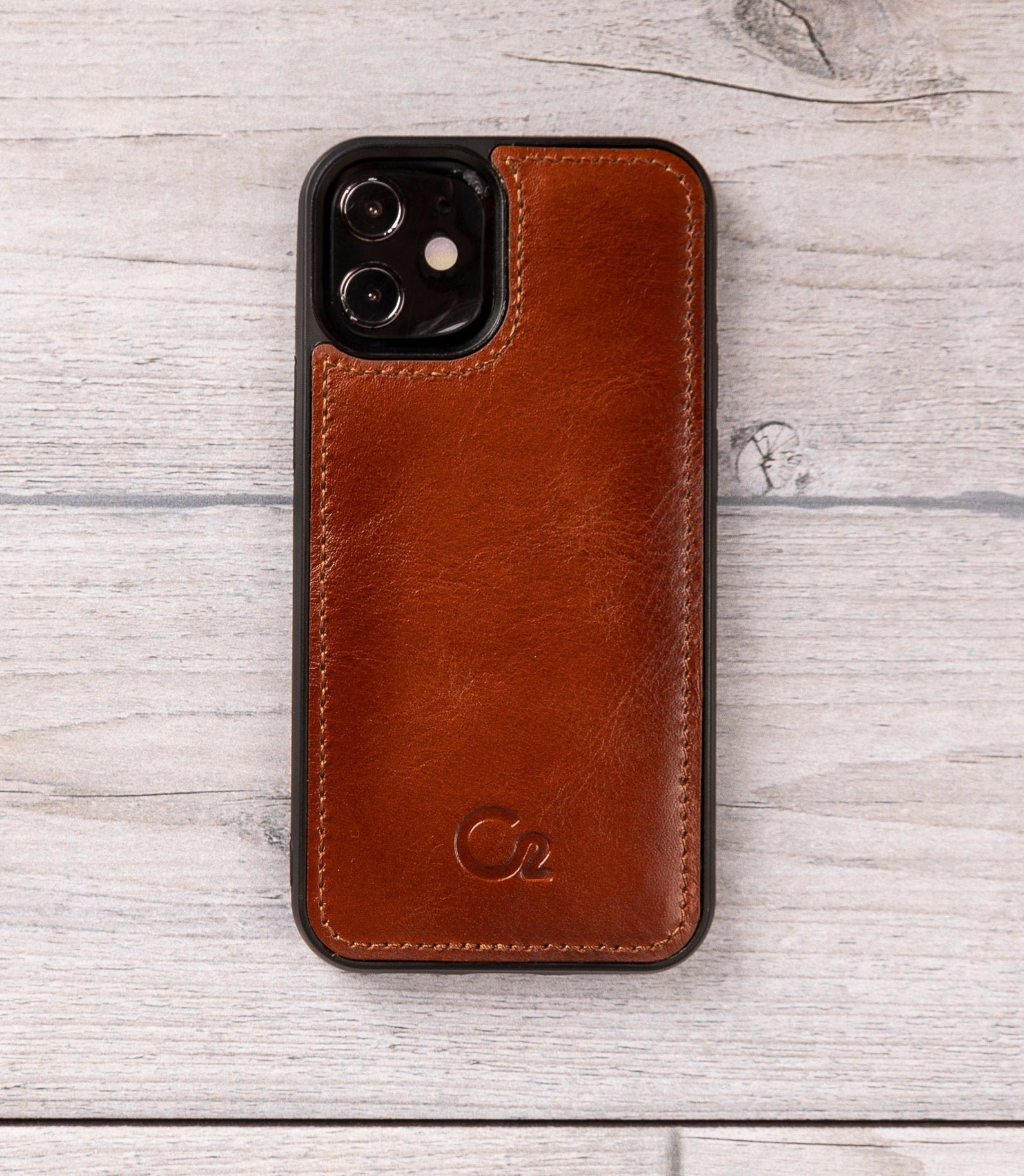 Burnished Tan Leather Magnetic Wallet Case for iPhone 12 Models