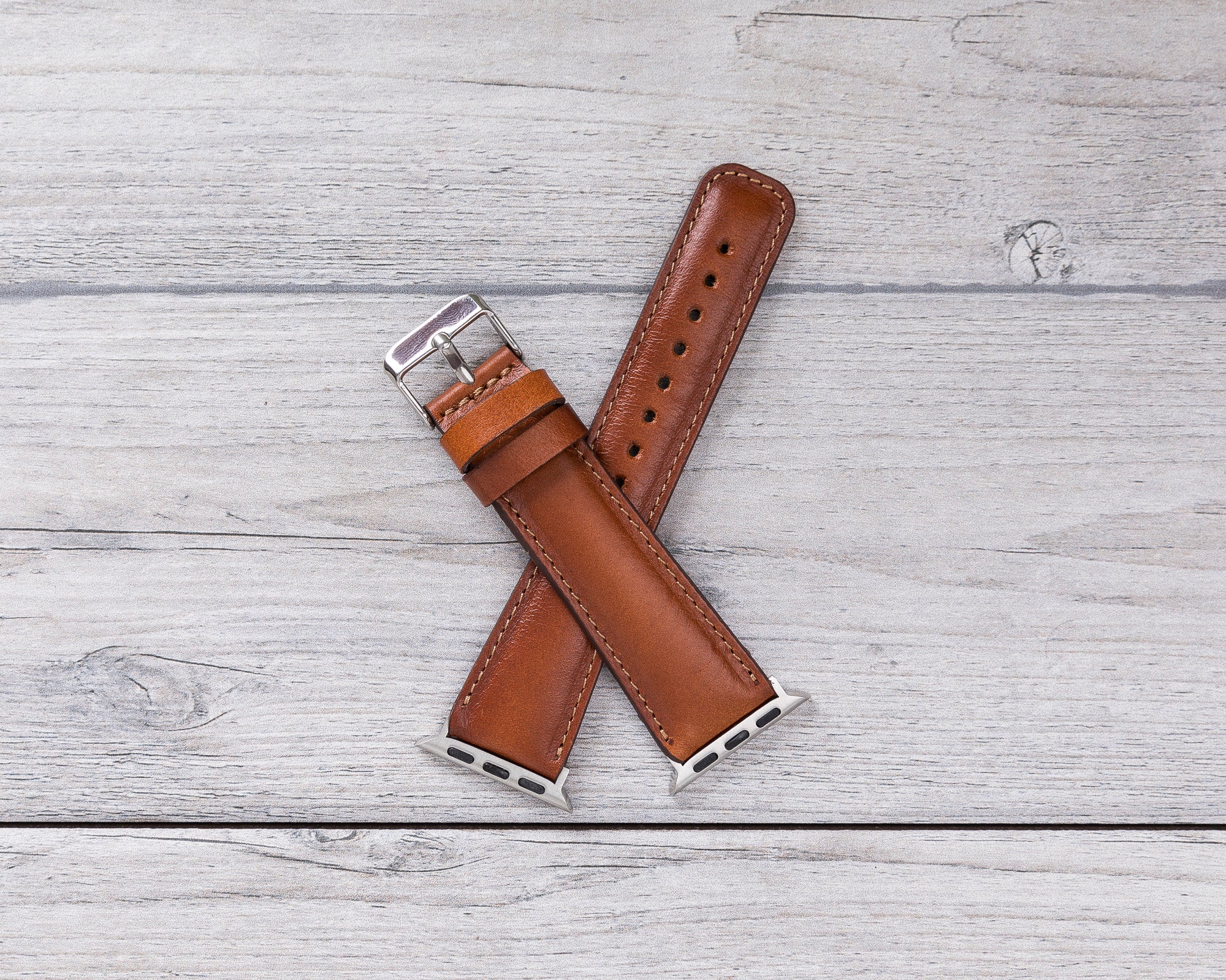 Full Grain Leather Tan Color Band for Apple Watch