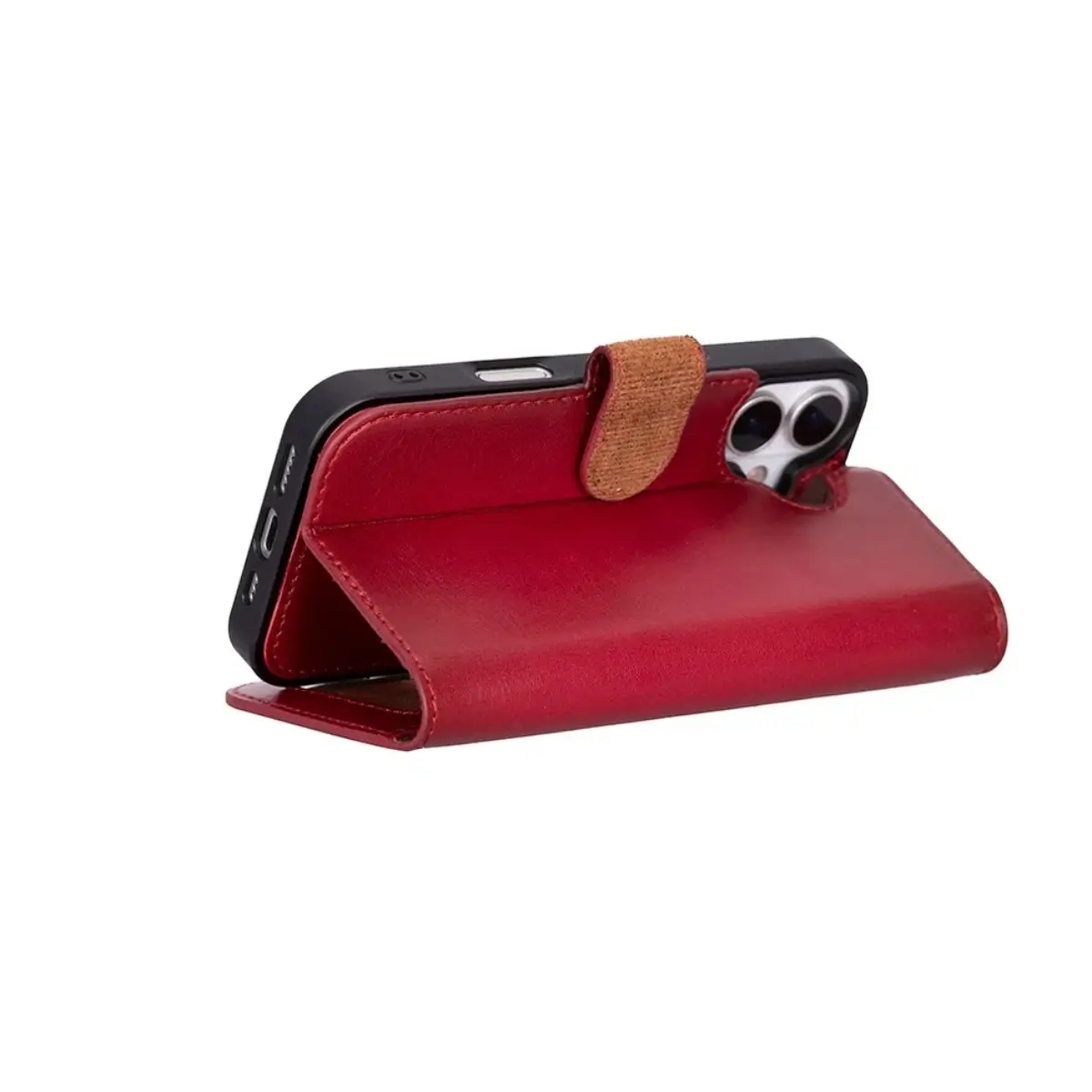 iPhone 17 Leather Case – Burnished Red (Vero)