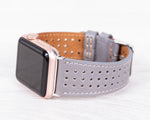 Gray Perforated Leather Band for Apple Watch