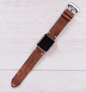 Antic Brown Leather Band for Apple Watch, Era Series