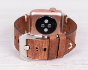 Antic Brown Leather Band for Apple Watch, Era Series