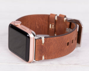 Antic Brown Leather Band for Apple Watch, Era Series
