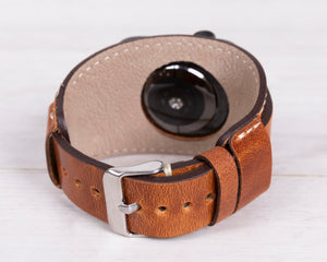 Camel Full Grain Leather Cuff for Apple Watch