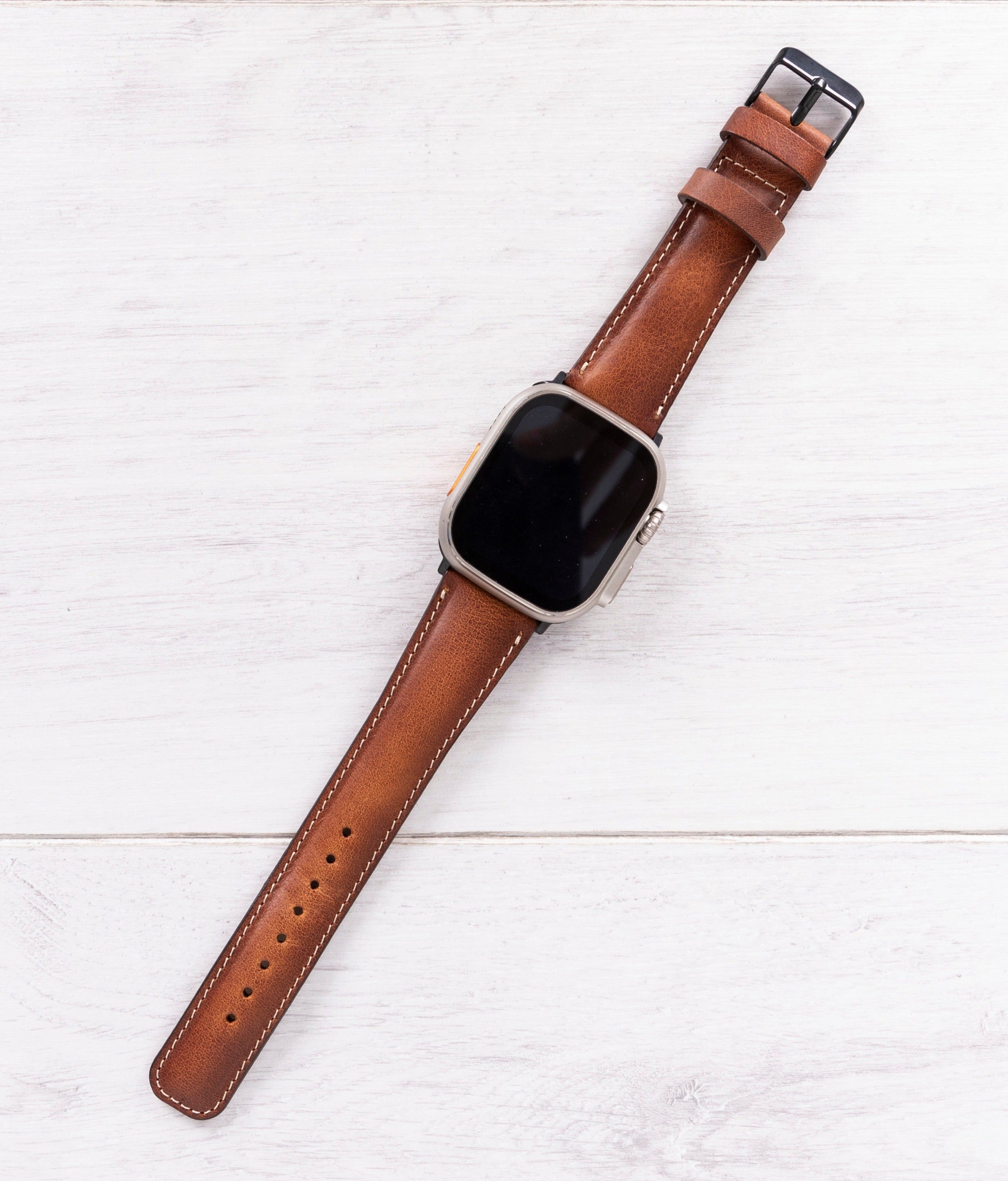 Burnished Tan Leather Apple Classic Watch Band O2 Leather O2Leather