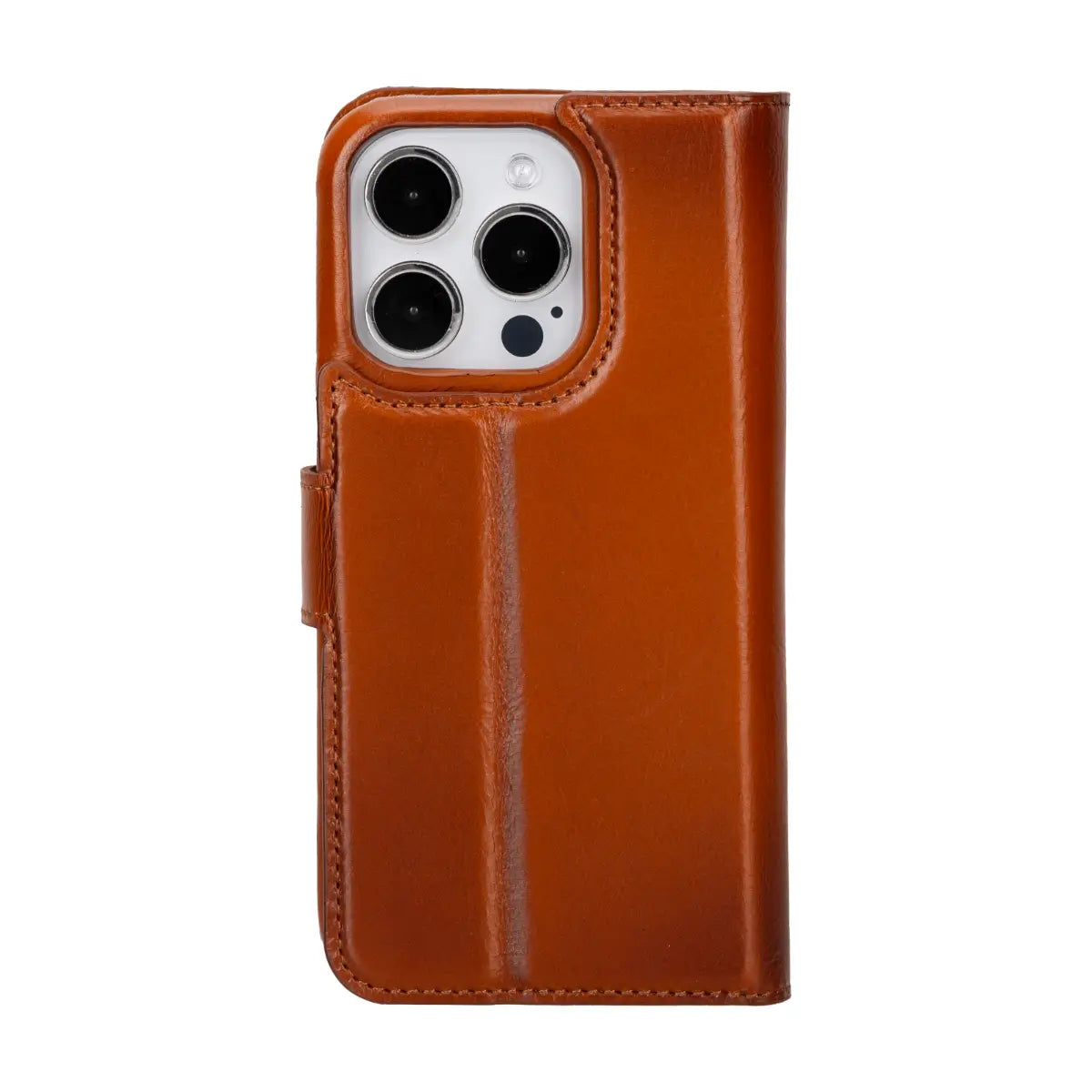 Burnished Tan Leather Prestige Wallet Case for iPhone 15 Pro