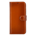 Burnished Tan Leather Magnetic Wallet Case for iPhone 15 Pro MAX (6.7"), Prestige