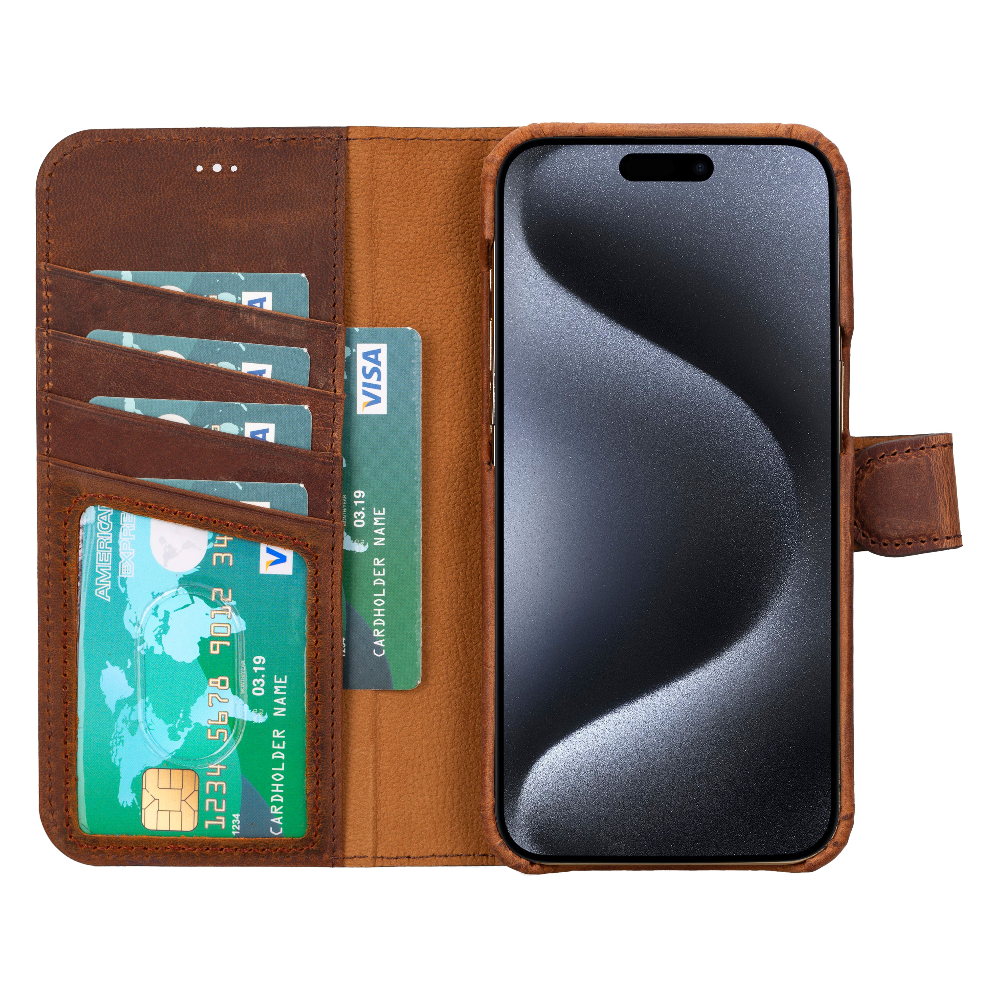 iPhone 15 Pro MAX (6.7") Leather Wallet Case, Prestige