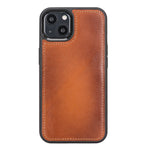 Burnished Tan Leather Magnetic Wallet Case for iPhone 13 (6.1")