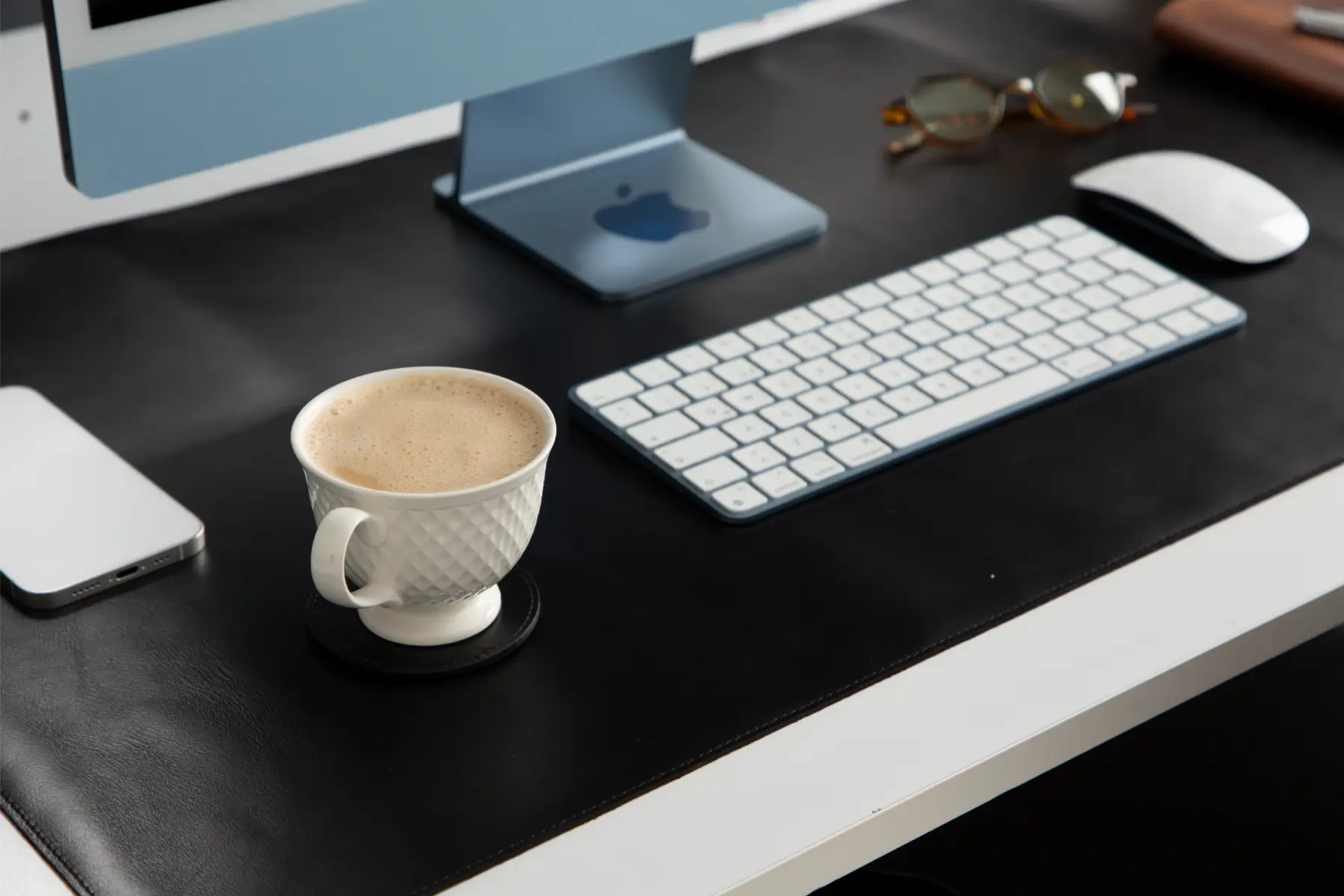 Black Leather Desk Mat-Large Size