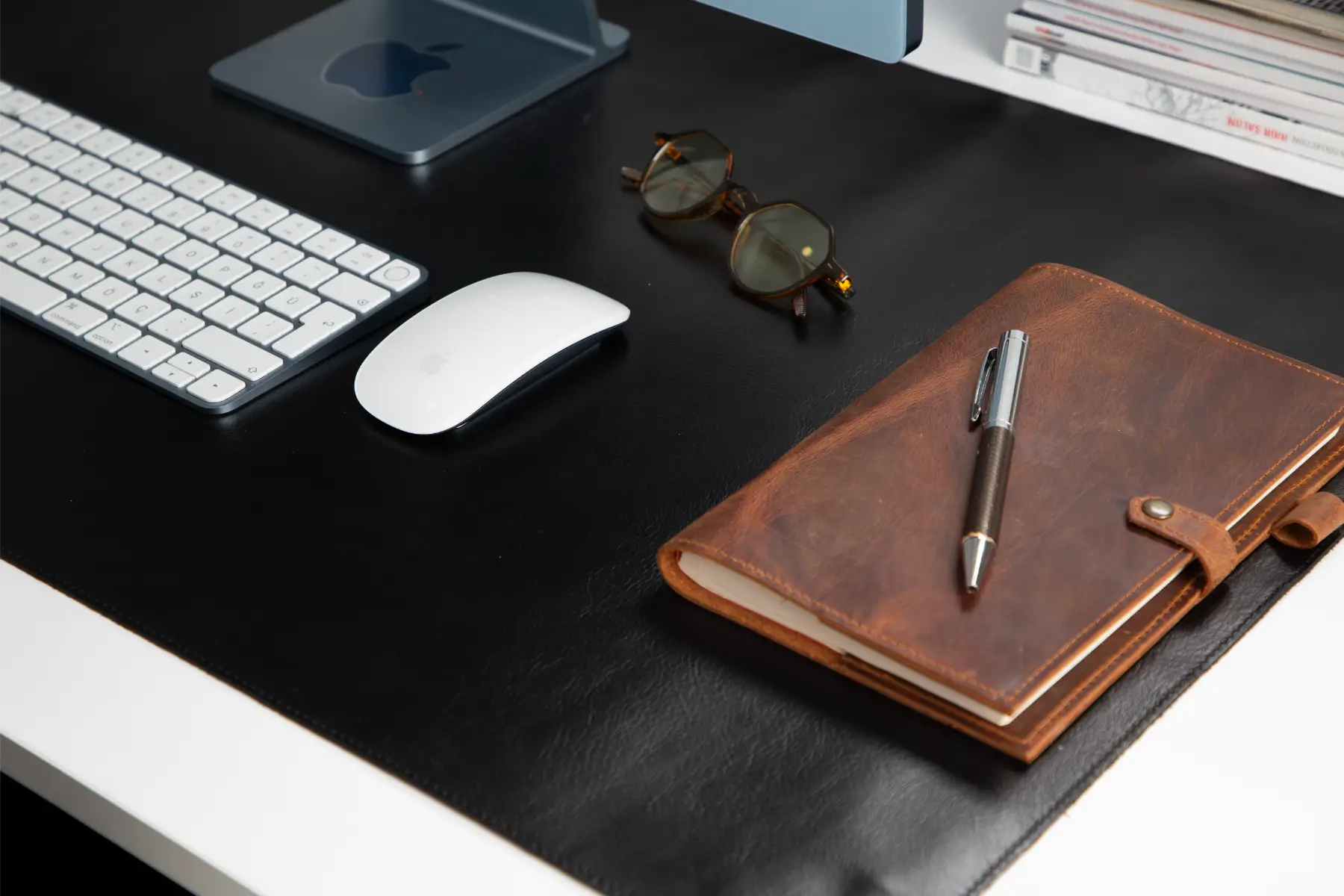 Black Leather Desk Mat-Large Size