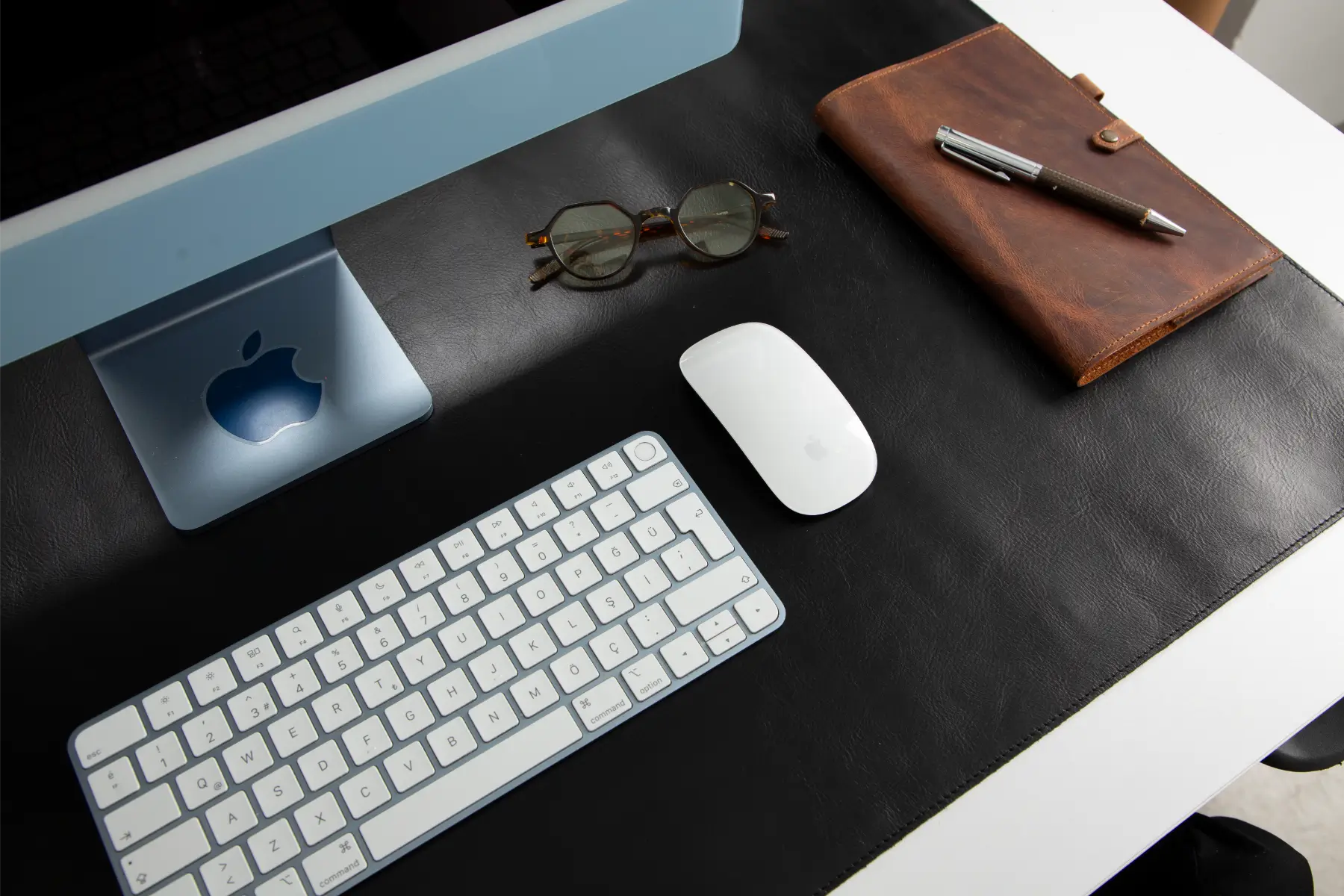 Black Leather Desk Mat-Large Size