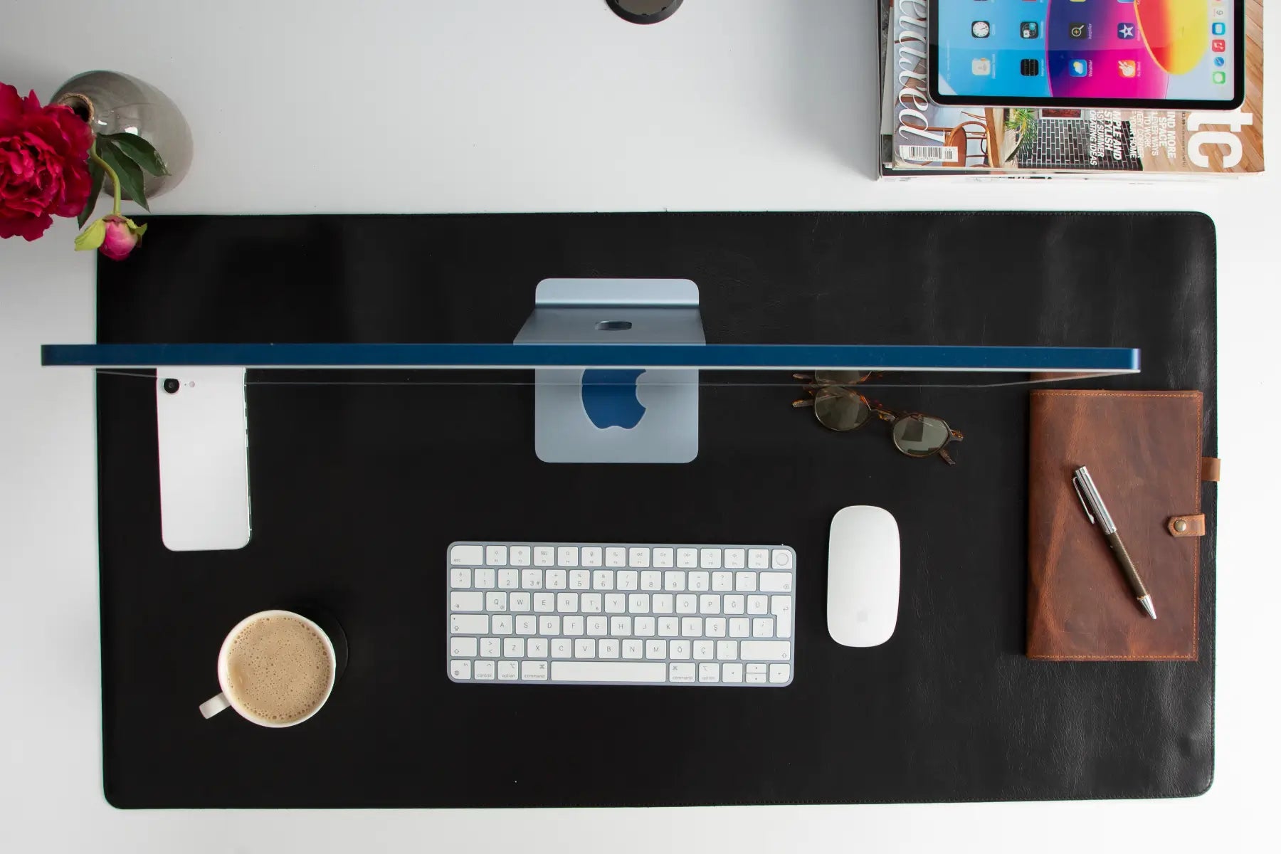 Black Leather Desk Mat-Large Size