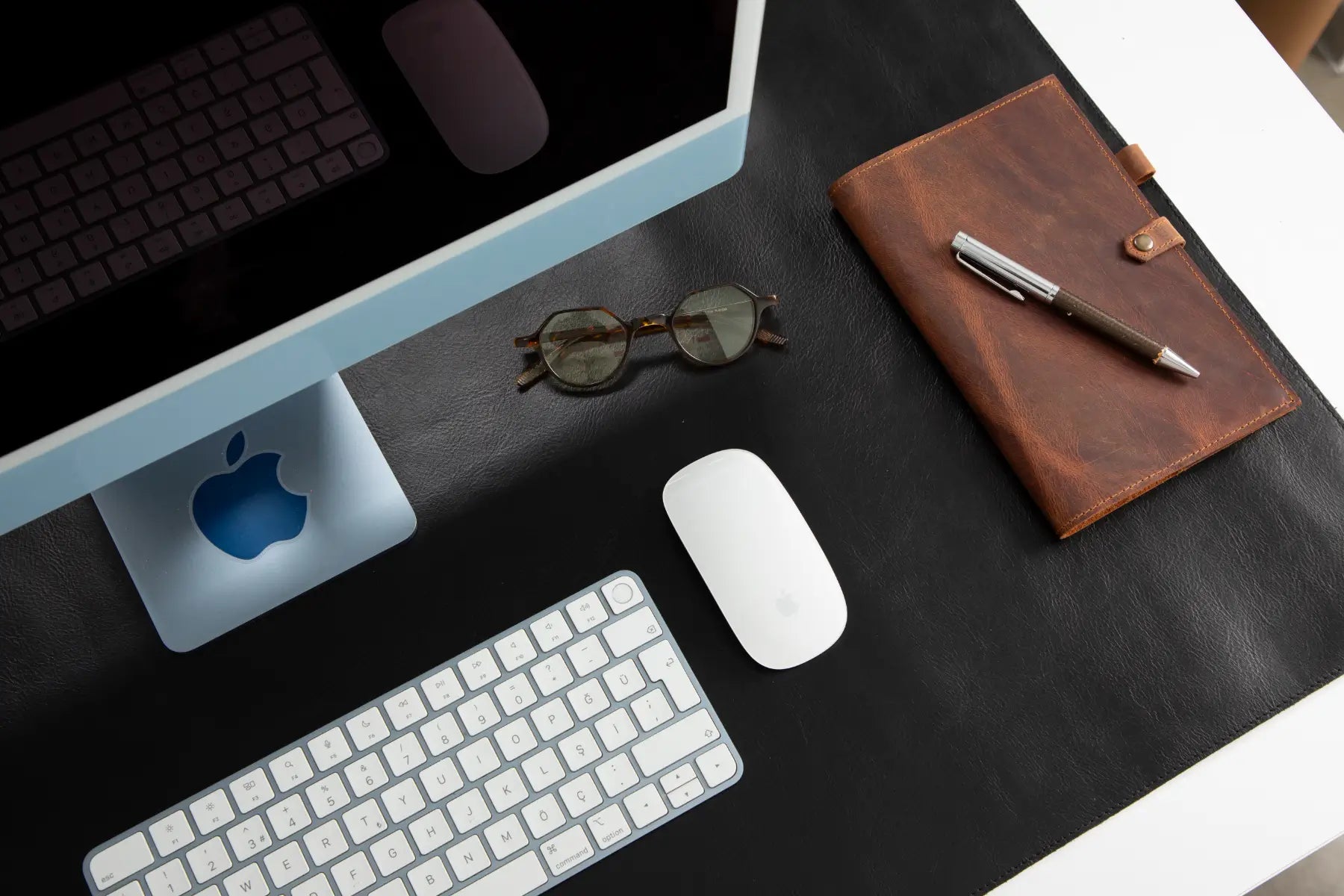 Black Leather Desk Mat-Large Size