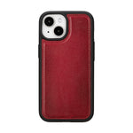 Burnished Red Leather Magnetic Case for iPhone 15 (6.1")
