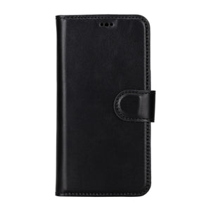 Black Leather Magnetic Case for iPhone 15 Plus (6.7")