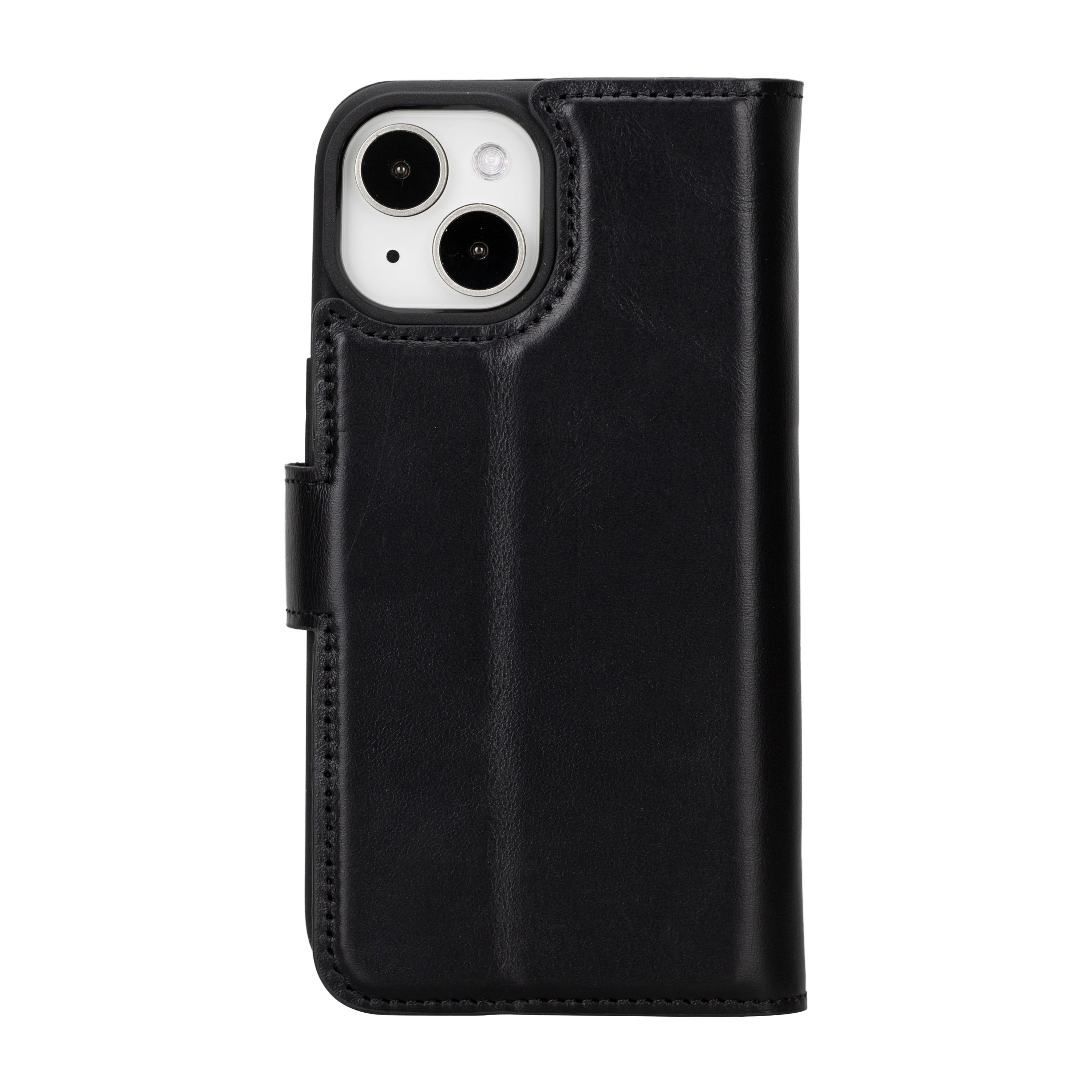 Black Leather Magnetic Case for iPhone 15 (6.1")