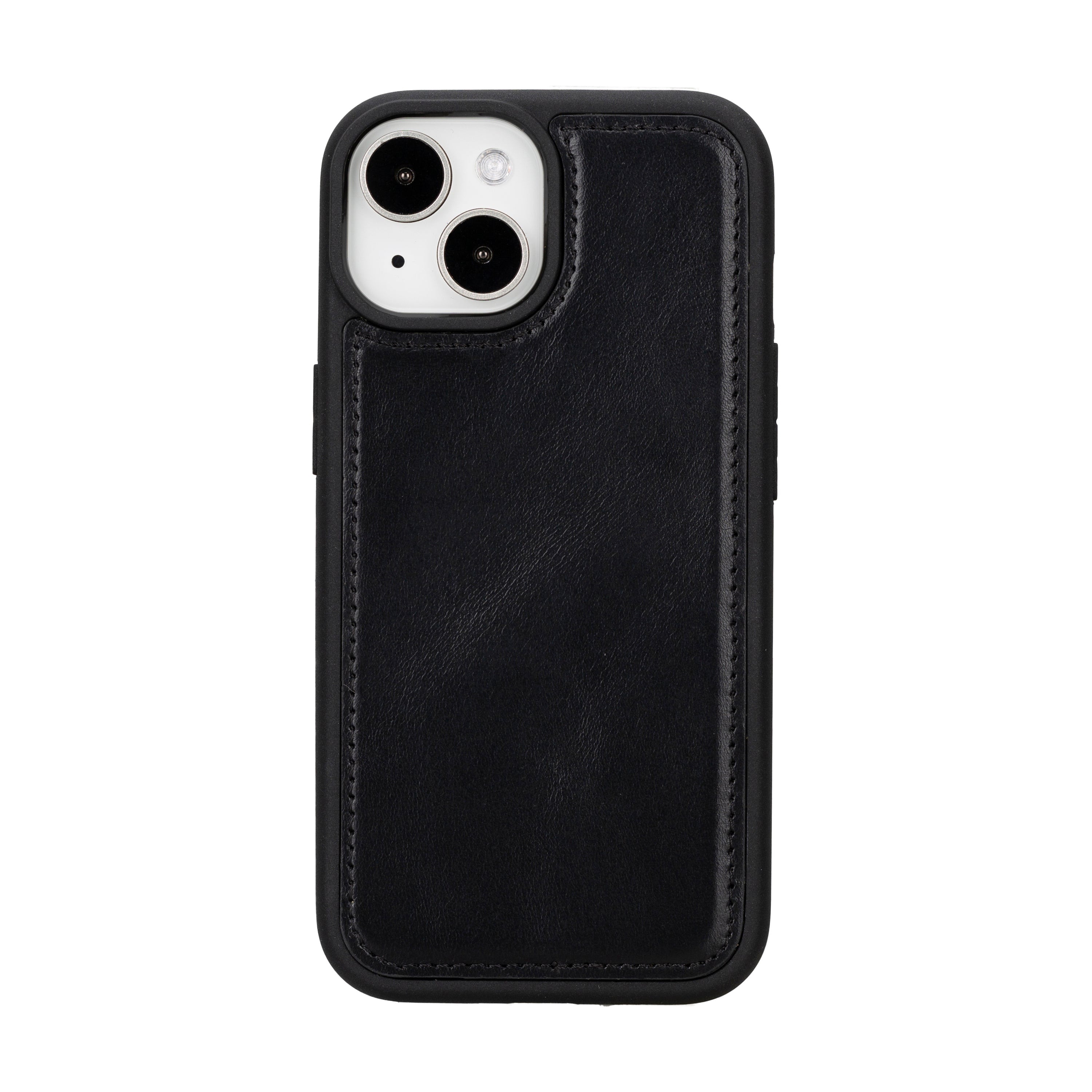 Black Leather Magnetic Case for iPhone 15 Plus (6.7")