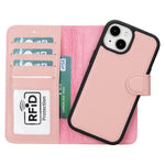Pink Leather Magnetic Case for iPhone 15 Plus (6.7")