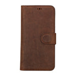 Antic Brown Leather Magnetic Case for iPhone 15 (6.1")