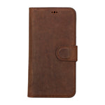 Antic Brown Leather Magnetic Case for iPhone 15 Plus (6.7")