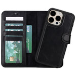 Black Leather Magnetic Case for iPhone 15 Pro (6.1")