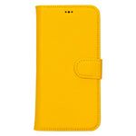Yellow Leather Magnetic Case for iPhone 15 Pro (6.1")