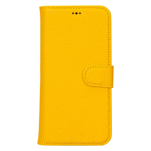 Yellow Leather Magnetic Case for iPhone 15 Pro (6.1")
