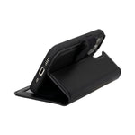 Black Leather Magnetic Case for iPhone 15 (6.1")