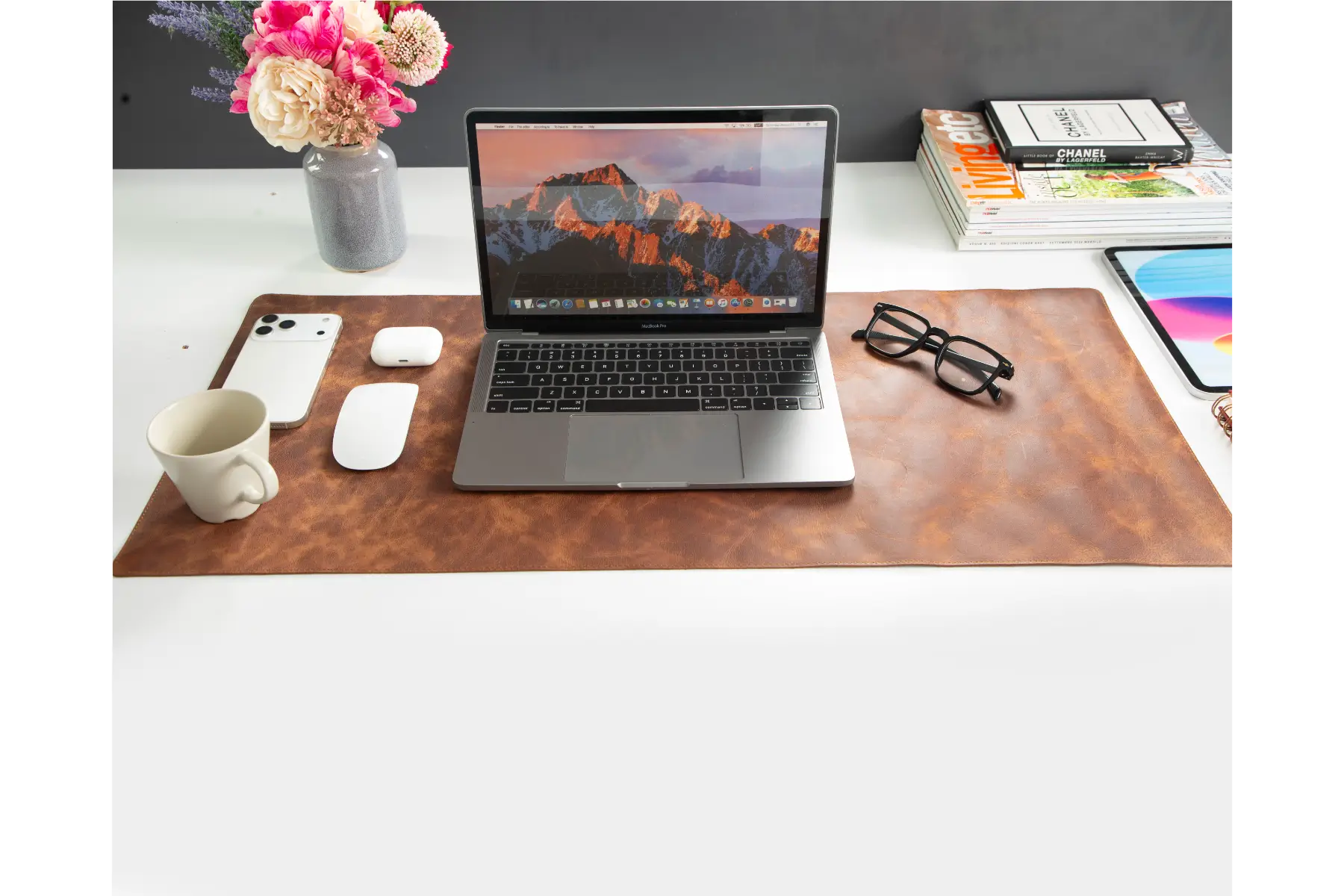 Brown Leather Desk Mat-Medium Size