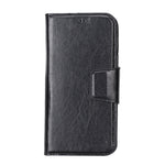 Black Leather Magnetic Wallet Case for iPhone 15 Pro (6.1"), Prestige