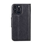 Black Leather Magnetic Wallet Case for iPhone 15 Pro (6.1"), Prestige