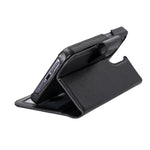 Black Leather Magnetic Wallet Case for iPhone 15 Pro (6.1"), Prestige