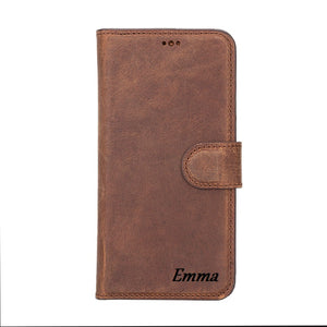 Burnished Tan Leather Magnetic Wallet Case for iPhone 13 Pro Max (6.7")