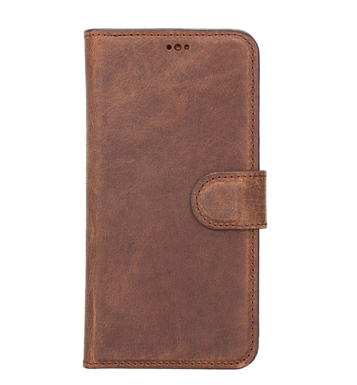 Antic Brown Leather Magnetic Case for iPhone 15 Pro MAX (6.7")