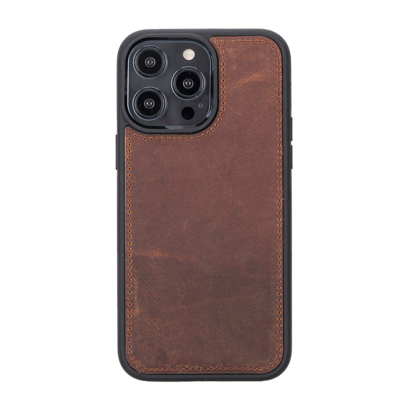 Antic Brown Leather Magnetic Case for iPhone 15 Pro (6.1")