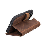 Antic Brown Leather Magnetic Case for iPhone 15 Pro (6.1")