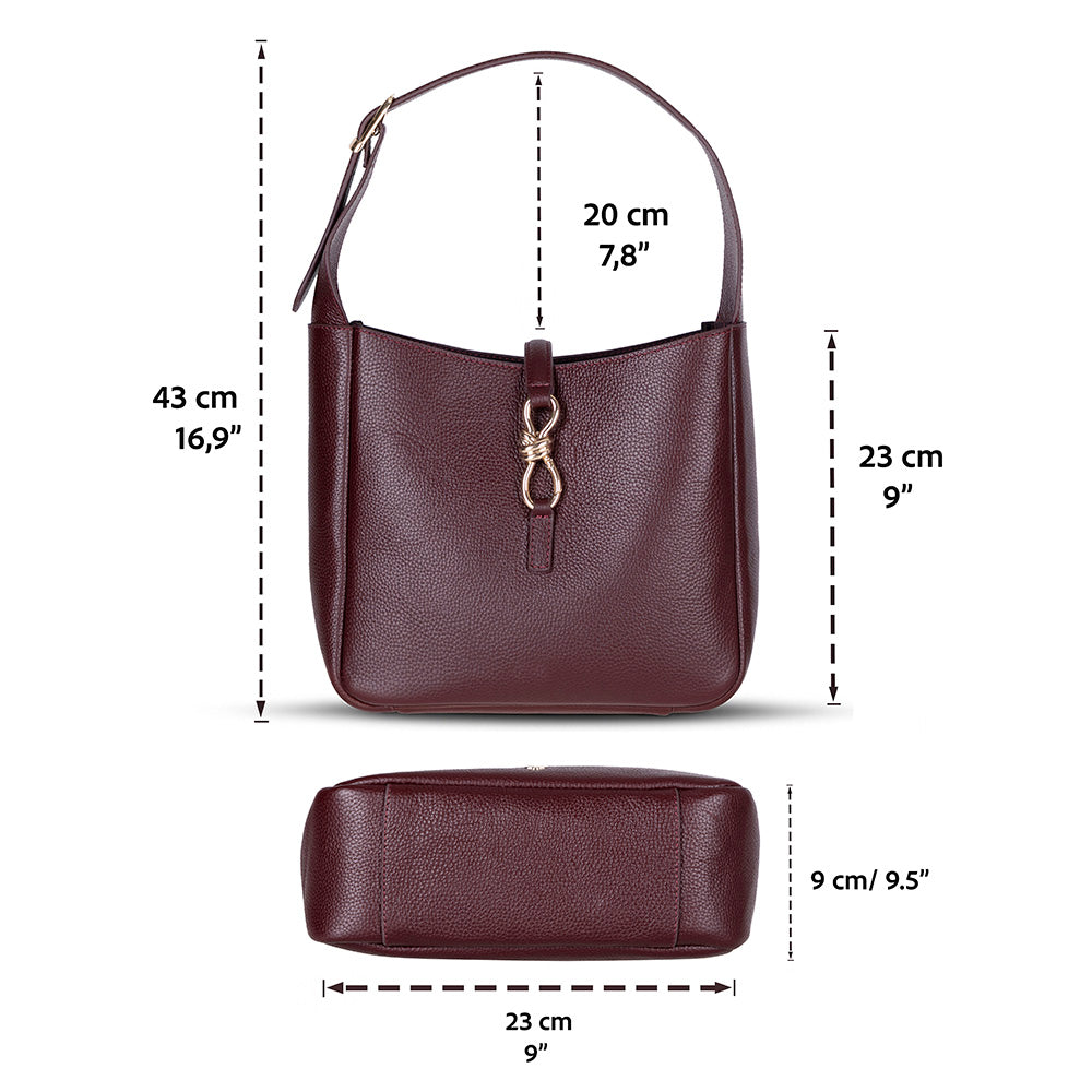 Azura Women's Leather Bag – Burgundy | O2 Leather