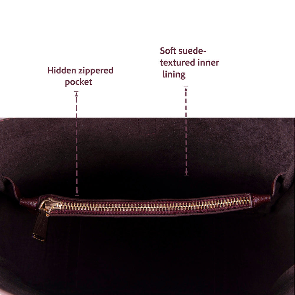 Azura Women's Leather Bag – Burgundy | O2 Leather