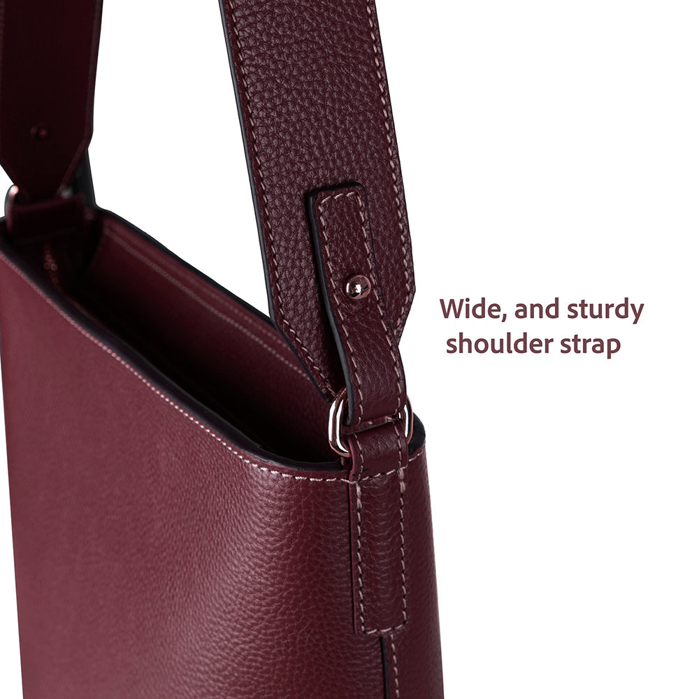 Elena Women's Leather Bag - Burgundy